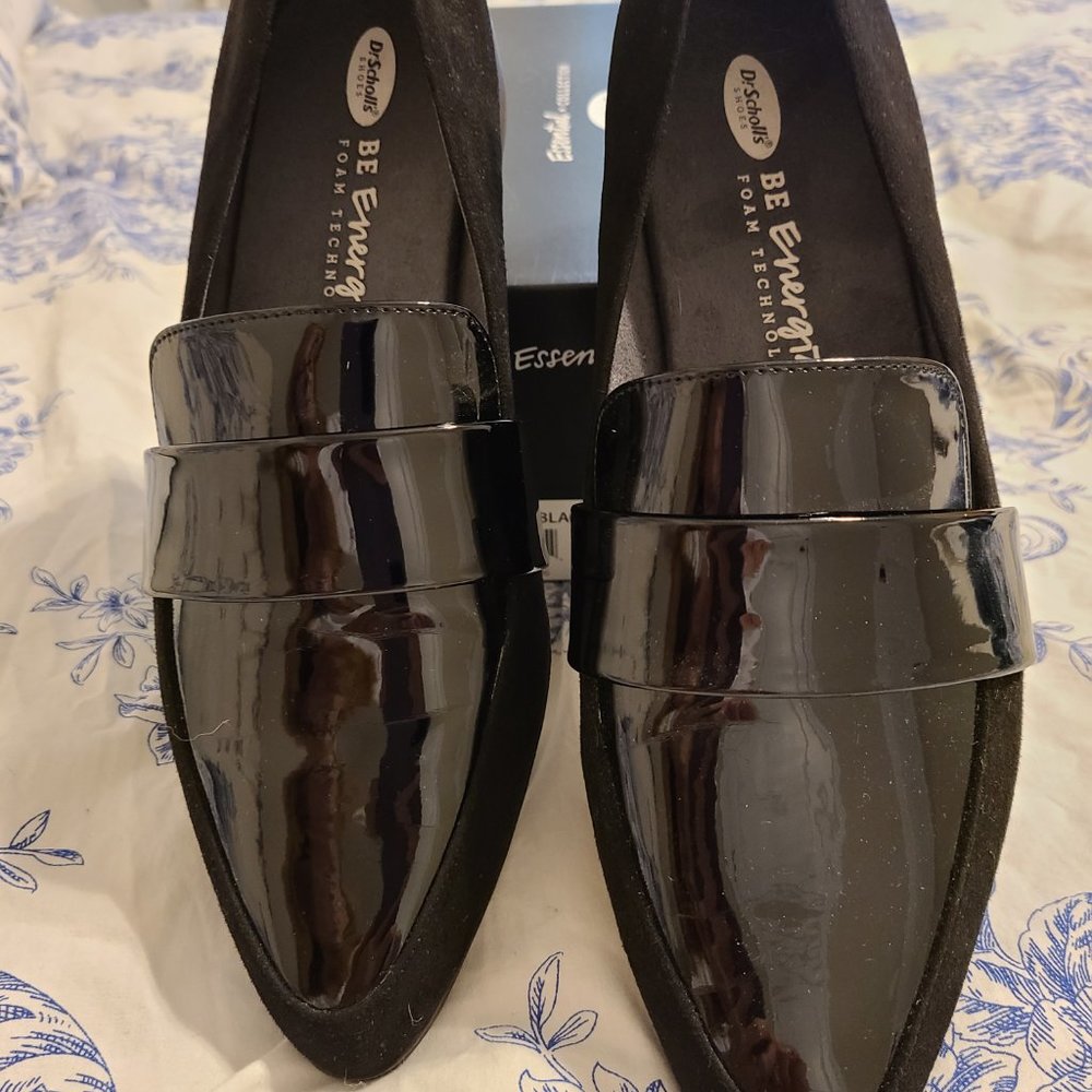 Dr Scholls Patent and Suede Flats Size 9m